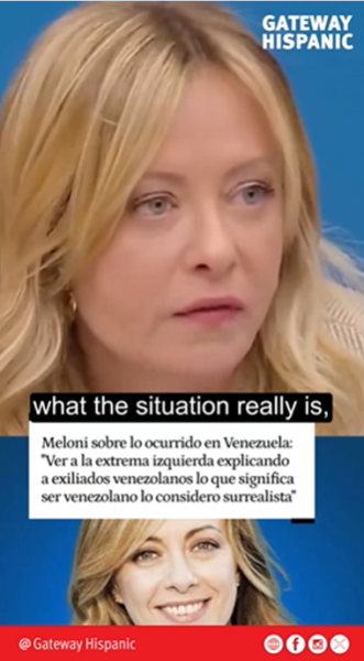 Italy and Meloni Denounce Venezuelan Crisis, Back the People’s Hope (VIDEO)