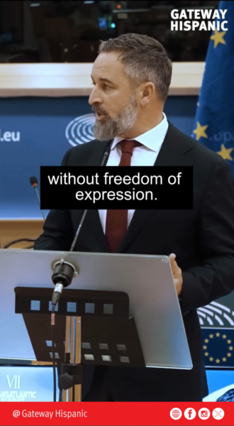 Santiago Abascal advierte sobre el retroceso de la libertad de expresión en Europa y Occidente (VIDEO)