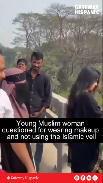Joven musulmana es cuestionada por usar maquillaje y no llevar velo islámico (VIDEO)