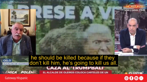 Gelo, alcalde de Oleidos, genera controversia al pedir la muerte de Donald Trump (VIDEO)